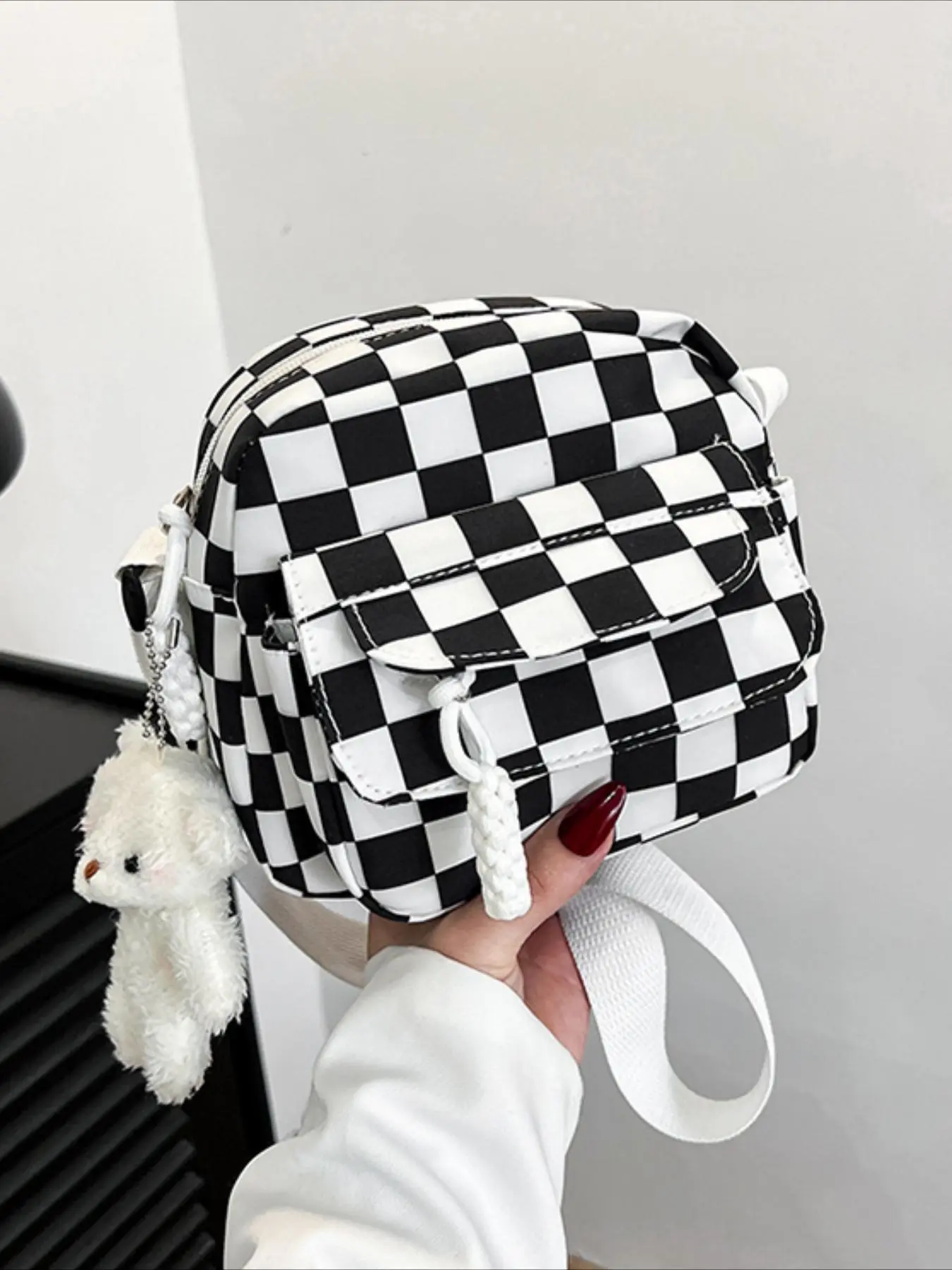 Women's Fashionable Plaid Pattern Crossbody Bag, Casual Versatile Shoulder Bag for Daily Used, Trendy All-match Commuter Bag