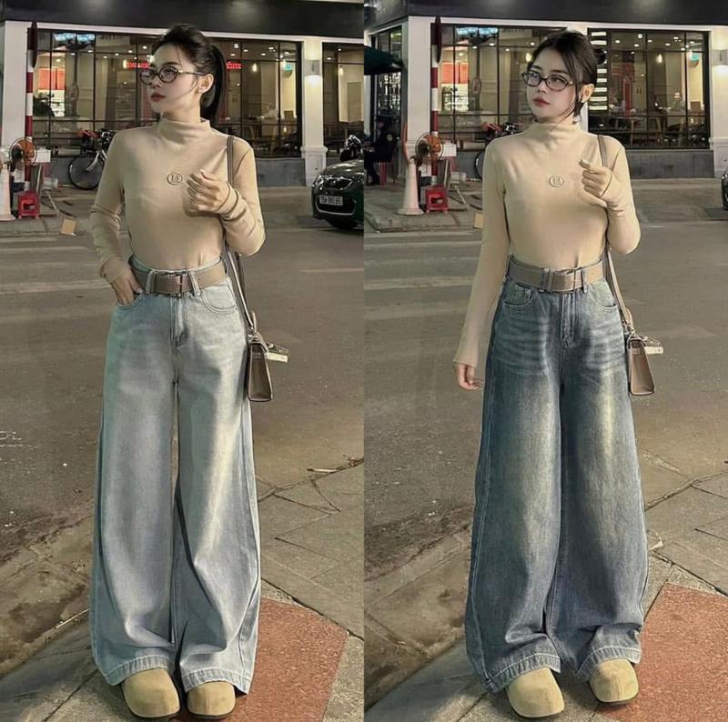 Product Introduction of [MẪU MỚI] QUẦN JEAN ỐNG SUÔNG CẠP CAO HÁCH DÁNG PHONG CÁCH HQ SIÊU XINH 2 MÀU HOTTREND Women 8