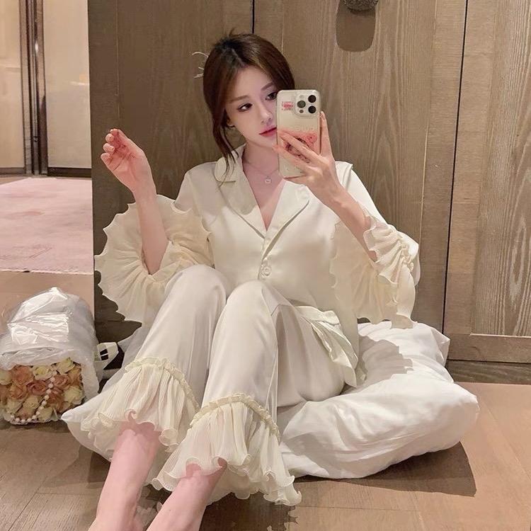 Bộ Pijama Nữ Tiểu Thư sang chảnh Chất lụa QC 0