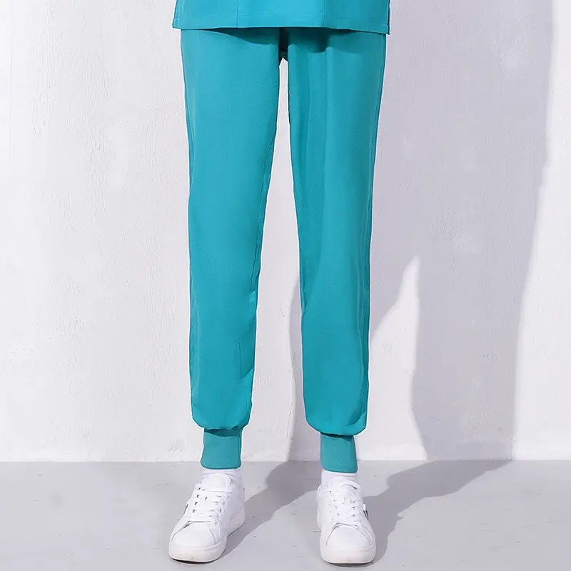Elastic Waistband Fashion Scrub Pant Clinic Medical Uniform Pants Ladies Jogging Work Uniform Pant Spa Slim Fit