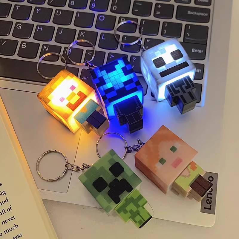 Đồ chơi Minecraft, mô hình phát sáng, đèn ngủ, móc khóa, quà tặng, mặt dây…