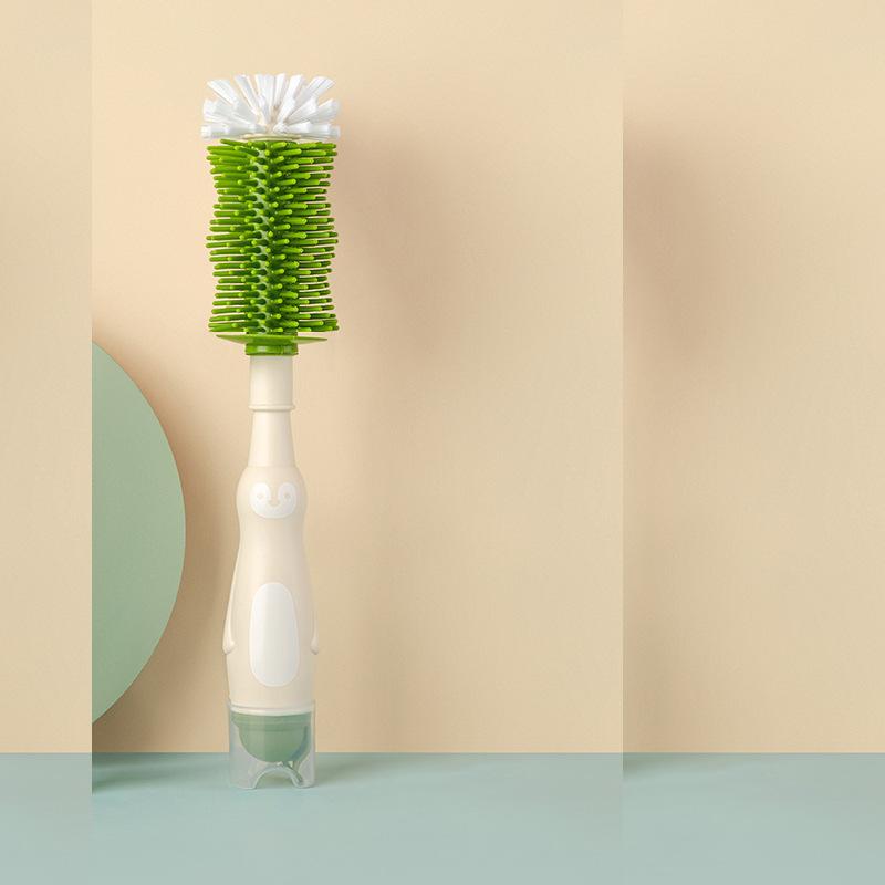 Daily Necessities Silicone Baby Bottle Brush Liquid Storage Multifunctional Nylon Cup Lid Nipple Cleaning Cup Brush Suit Maternal and Child Products Daily Necessities 5