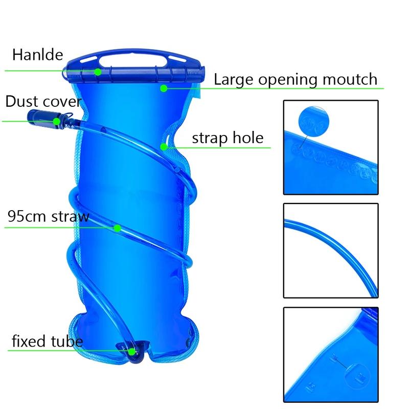 Thang Nước, NEWBOLER, Có Sẵn 1L / 1.5 / 2L / 3L, Bình Nước Mềm Có Thể Gập Lại 500ml, Túi Nước Chạy Bộ, Thích Hợp Để Đi Bộ Đường Dài Và Đạp Xe, Ba Lô 4