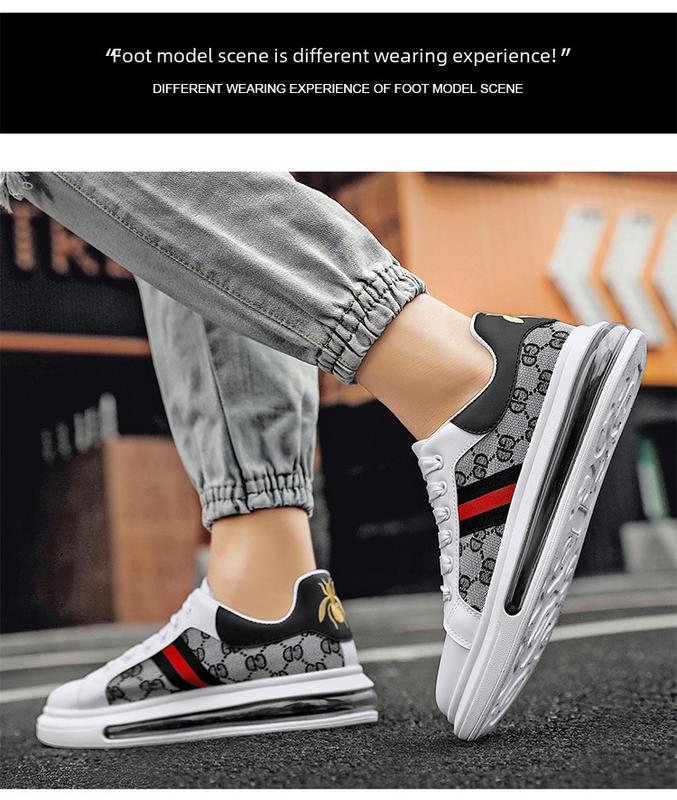 Product Introduction of Sneakers Kusyen, Ketibaan Baru Musim Bunga 2024, Untuk Lelaki, Tapak Tebal, Ketinggian Bertambah, Kasut Kasual Sukan, Warna Putih, Stesen Eropah, Bernafas, Sesuai untuk Lelaki 10