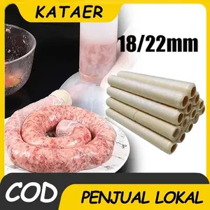 Casing Kulit Sosis 14m 18/22mm Kolagen Food Grade Edible Halal untuk Pembuatan Sosis