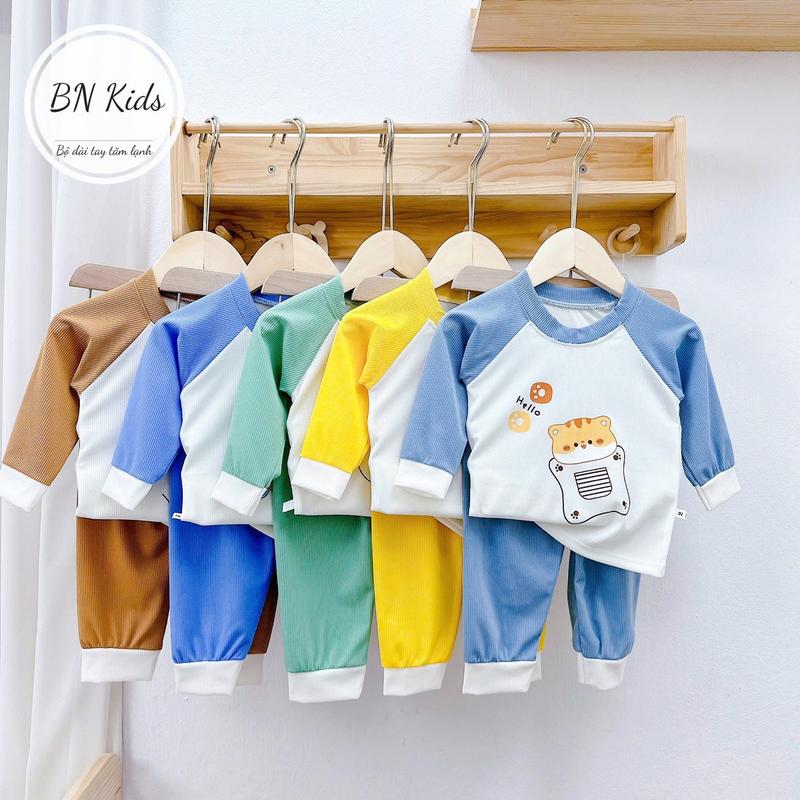 Đồ bộ TAY DÀI cho bé- đồ bộ thun tăm loại 1 cho bé đi học đi chơi- set bộ bé trai Suits & Sets Sandal nỉ jean 7
