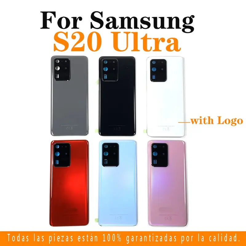 Vỏ nắp pin lưng, dành cho Samsung Galaxy S20 G980, S20 + Plus G985, S20 Ultra G988, có LOGO, kính pin, nắp lưng, vỏ cửa sau, bộ phận thay thế, với khung và dụng cụ ống kính 3