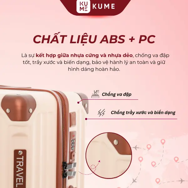 Vali Size 24 Cao Cấp | Aber Titan Frame 2407L | Vali Khoá Kéo Bo Góc Kim Loại, Khóa Số Âm Hiện Đại 2