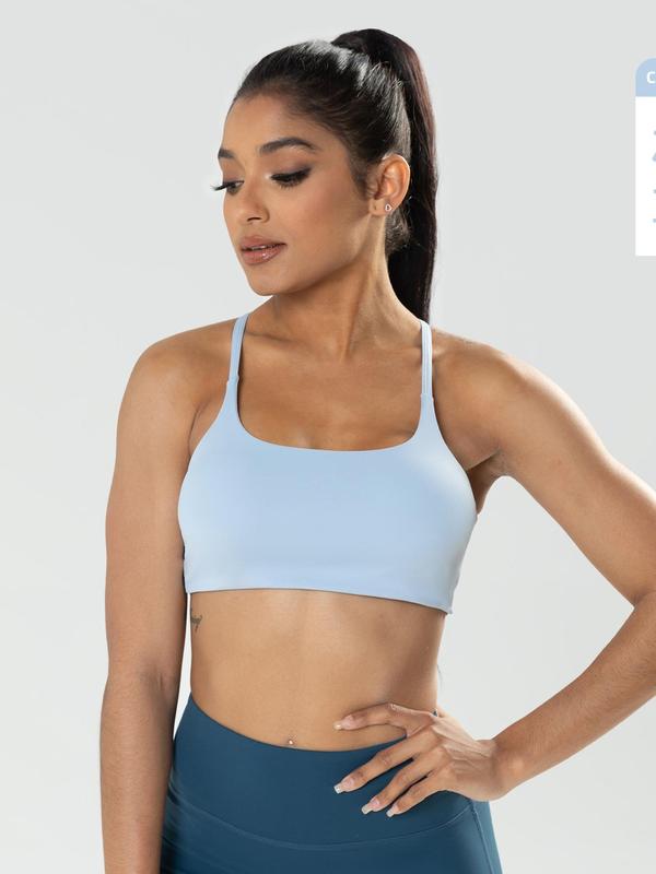 Sporty Women's  Criss Cross Back Sports Bra, Comfy Workout Clothes, Comfort Sports Lingerie Top, Clothing for Outdoor Wear, Womenswear for 2024 Spring Summer Valentine's Day 1
