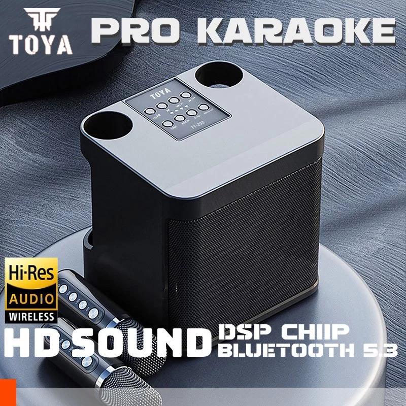 TOYA-203 Loa Bluetooth karaoke kèm 2 mic KTV  Loa kéo hát karaoke  Bluetooth Speaker Không Dây Siêu Hay Dùng cho tiệc tùng