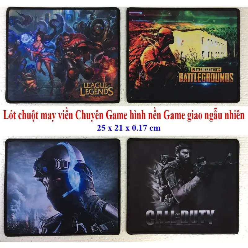 Miếng lót chuột Chuyên Game có may viền size 25x21cm mã L11 - Loại MousePad Control và Speed 1