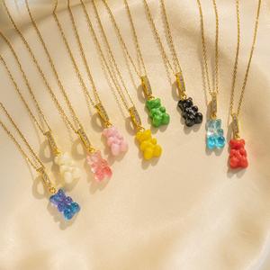 Vòng Cổ Gấu Kẹo Hoạt Hình, Nhiều Màu Sắc, Mặt Dây Chuyền Gấu Kẹo Ngọt Ngào, Ngọt Ngào Và Nữ Tính, Phong Cách Dễ Thương, Quà Tặng Cho Bạn Thân, Người Nổi Tiếng Cùng Phong Cách Dây chuyền titan vong  cuagocnhonabe Vòng cổ hai
