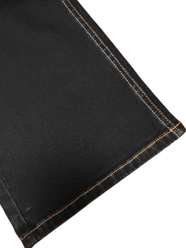 Women's Vintage Embroidering Design Button Fly Pocket Jeans, Casual Fashion Trousers for Daily Wear, Valentine's Day Gift, Ladies Bottoms for Fall & Winter 4