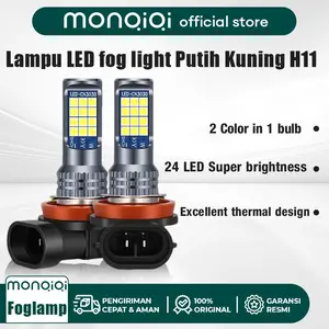 Monqiqi Lampu LED Putih H11 Two Color 24SMD Untuk Headlight / Fog Lamp Car