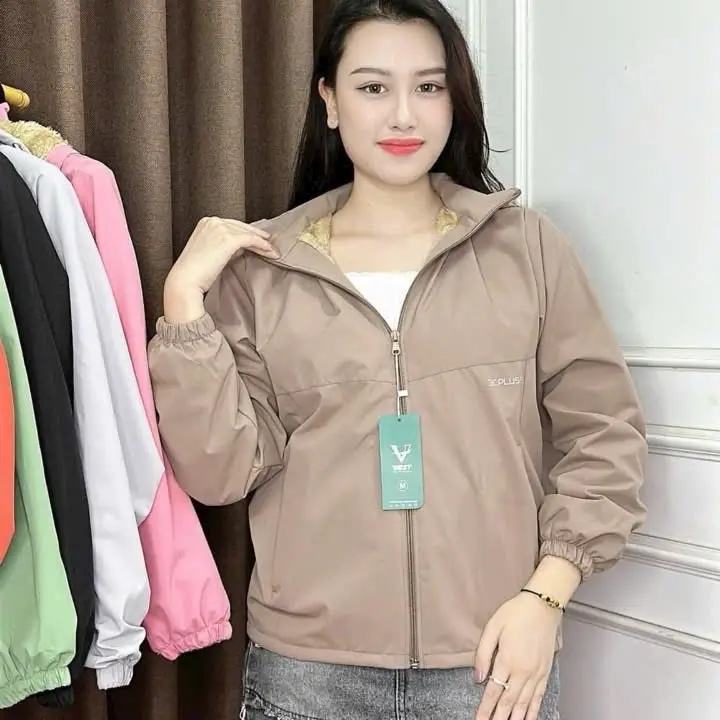 ÁO KHOÁC GIÓ LÓT LÔNG CHO NỮ 2025 chống thấm nước, chống bám bụi bẩn Top Jacket Women Bo Chun Cam