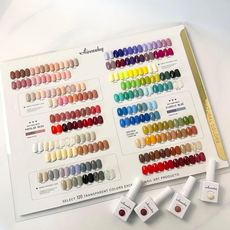  Set Sơn Gel 120 Màu Chính Hãng Aivennhuy - Bảng Màu Kèm Base Top - Khối Lượng 15ml - Nữ 