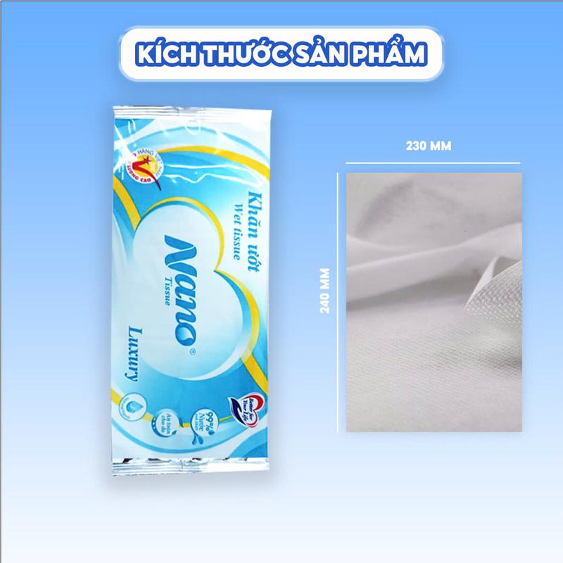 Combo 150 tờ khăn lạnh Nano premium 24x23cm, khăn ướt 1 tờ cao cấp dùng cho quán ăn - Nano Tissue 5