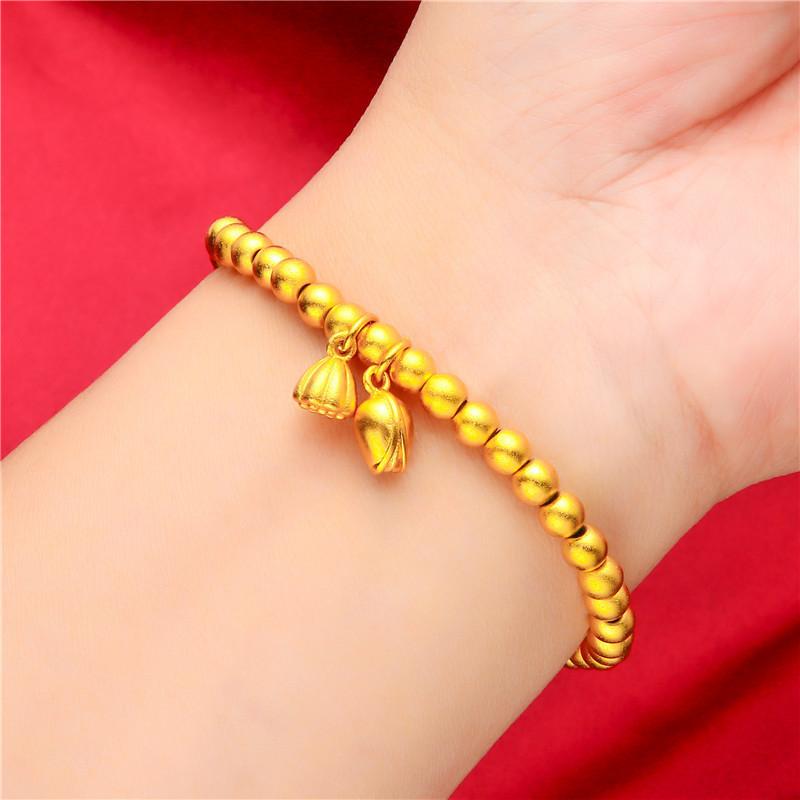 Vòng Tay Hoa Sen, Mạ Vàng Placer, Dành Cho Phụ Nữ, Mạ Vàng 916, Phụ Kiện Thời Trang, Mạ Vàng 24K, Vòng Tay Vàng Thời Trang Bangkok 2