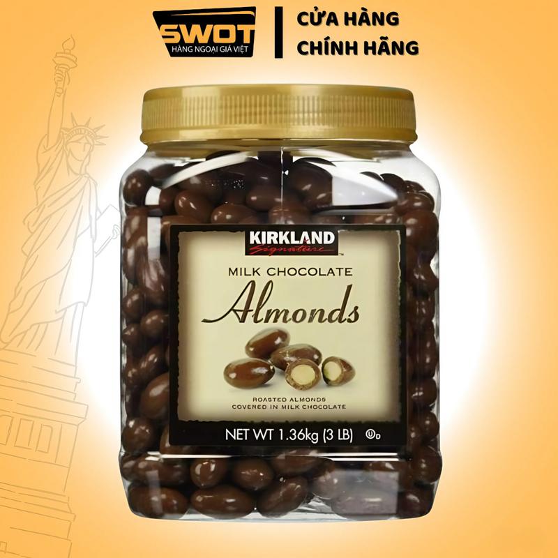 Socola Sữa Hạnh Nhân 1,36kg Kirkland Milk Chocolate Almonds Cao Cấp Mỹ, SôCôLa Chính Hãng Kèm bọc hanh nhan Ăn Vặt Thơm Ngon Thích Mê  Food  Snack - SWOT