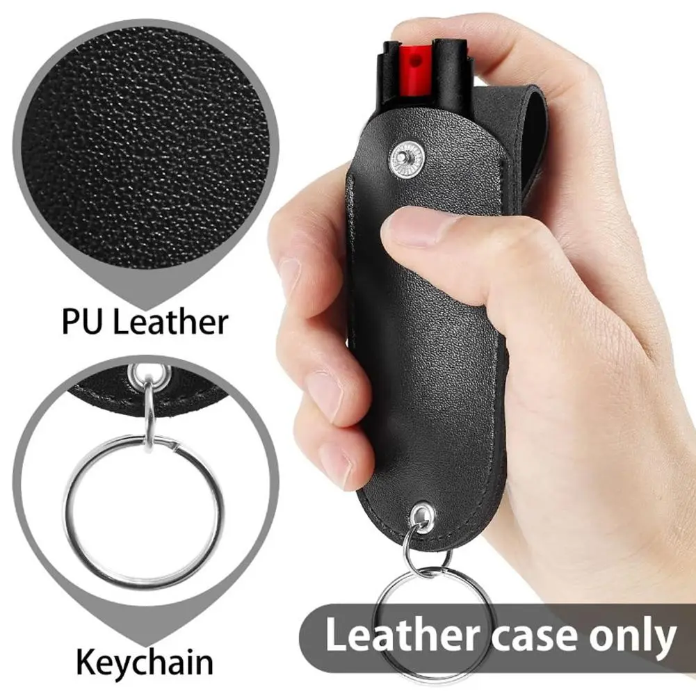 Gpoty Defense Pepper Spray Pouch Portable Women Leather Pouch Keychain Maximum Strength Grade Formula Best Defense Tool Pouch