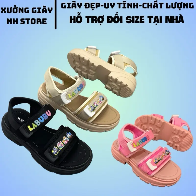 Dép LABUBU cho bé-Phom Chuẩn Loại 1 Giày sadal Quai Hậu Cho Bé Gái có Size từ 30–>39 Đi Chơi,Đi Học Nền Lót Đệm.Mang Êm chân.Dép xăng đan cho Bé Gái và cho nữ Mang Đi mưa đi nước Vô tư Shoes