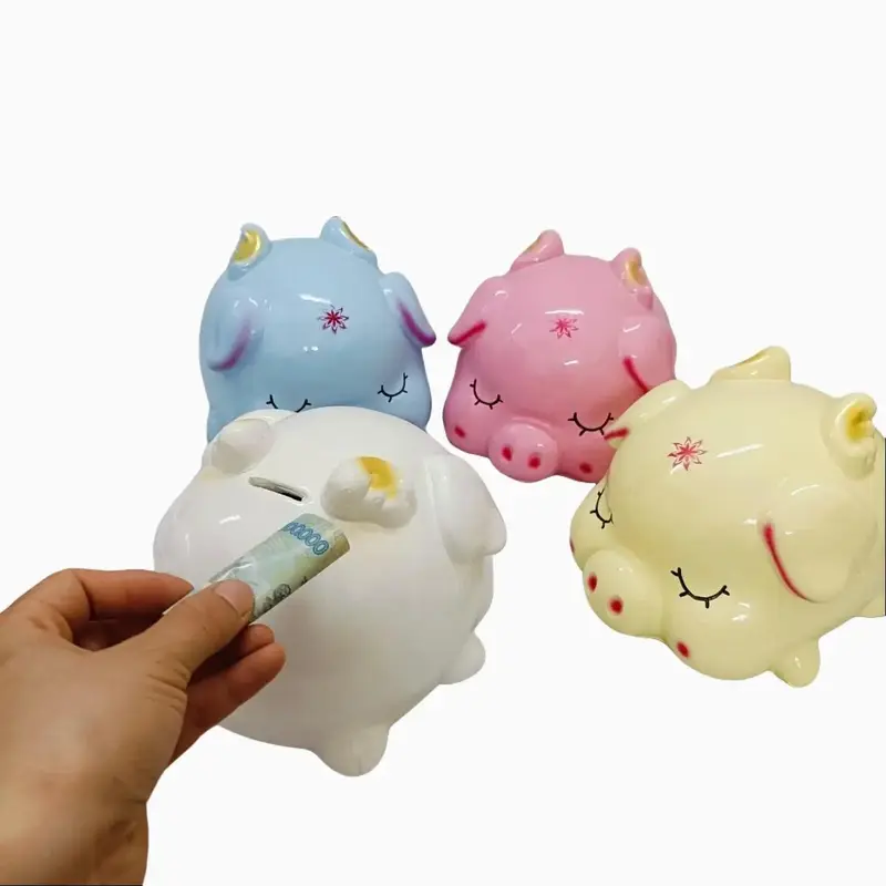[XƯỞNG HEO ĐẤT XINH86] Ống Heo Thiên Thần, Heo Nhũ Vàng được Làm  Bằng Thạch Cao, Dùng Làm Ống Tiết Kiệm, Hoặc Trang trí nhà cửa 0