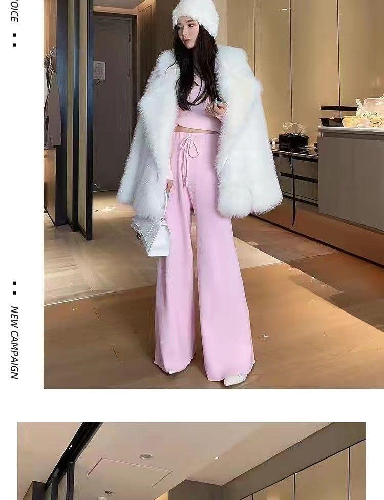 Product Introduction of 2024 New Imitation Fox Fur Slim Fashion Mid-Length Suit Fur Young Environmental Protection Fur Plush Coat for Women 3