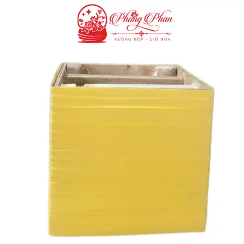 Hộp Gỗ Cắm Hoa-đựnġ Đồ-Trang Trí, Hình Vuông Quấn Dây Nhiều Màu Sắc( ĐI TỪ 2 CÁI) 4