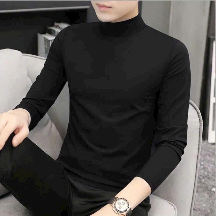 Product Introduction of Áo giữ nhiệt nam lót lông dài tay cổ 3 phân co dãn thoải mái - Thu đông nam Thun Cotton Menswear aogi unhiet 13