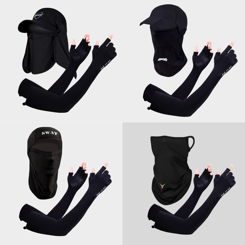 Combo Khăn Trùm Swat Kèm Ống Tay Swat X7 Thể Thao Chống Nắng Chống Bụi Co Giãn Thoáng Mát Thoải Mái - khan trumdau Sports Gloves mask gym trumninja Che Mặt phukien thethao