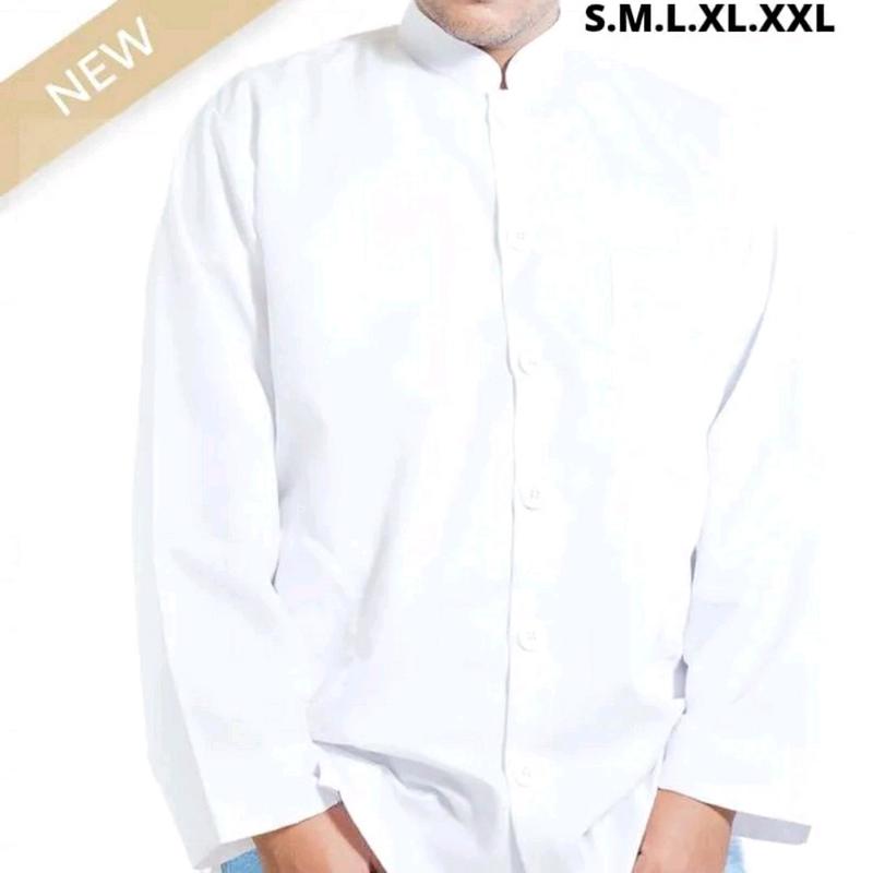 Baju koko pria polos premium Hitam Kantong Muslim 5
