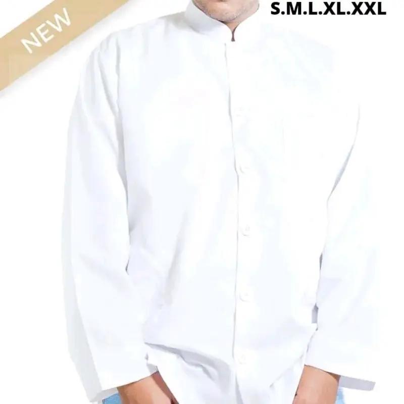 Baju koko pria polos premium Hitam Kantong Muslim 5