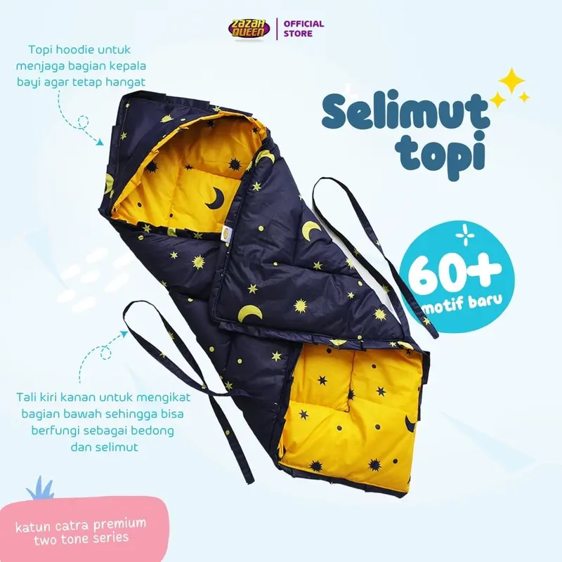 Selimut topi bayi baby blanket bonus tas mika kado lahiran terbaik 0