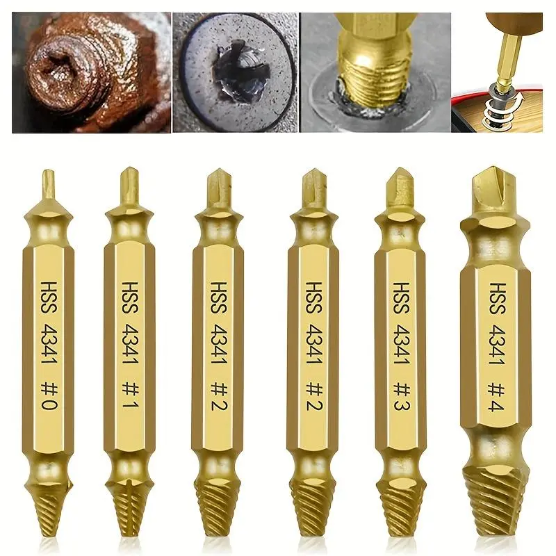 Damaged Screw Extractor Set, Easy Out Bolt Extractor, Stripped Broken Screw Remover, Power Tool Accessories 6