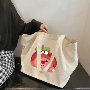 Women's tote bag suitable for work, made by posyandu kia books with Strawberry Ruby pattern. shoulder