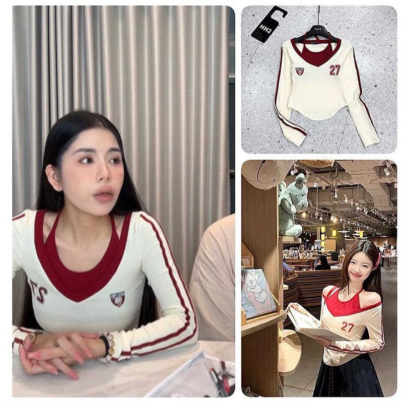 Set áo cổ yếm phối quần xuông HẰNG DU MỤC - hàng QCCC