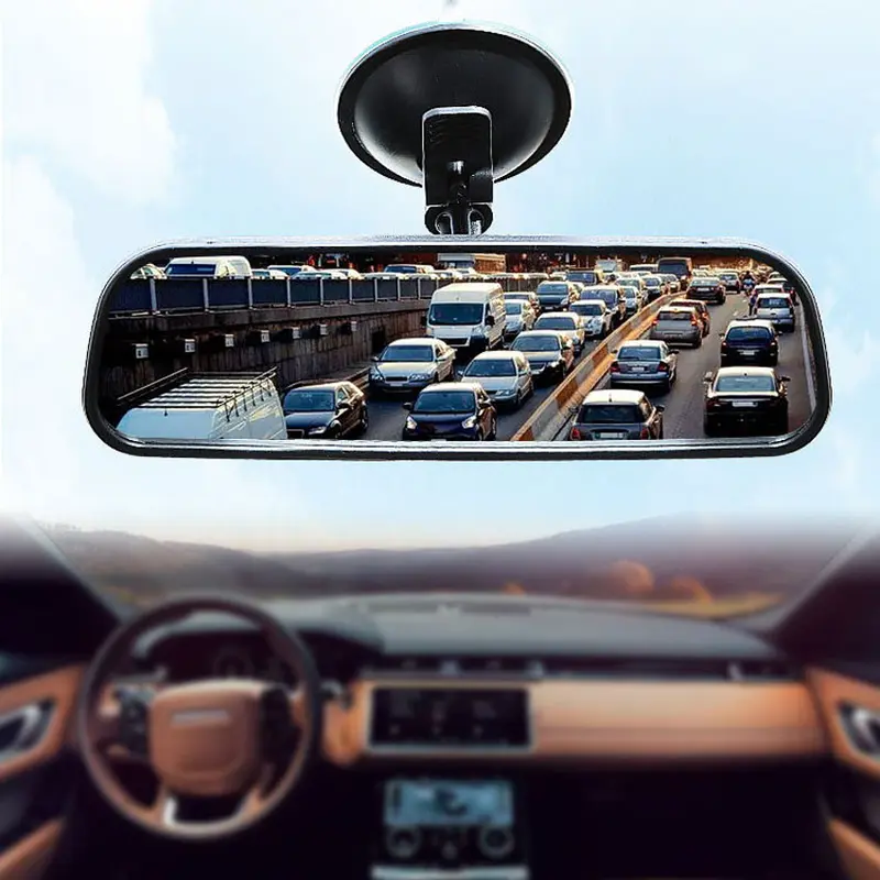 Universal Adjustable Suction Cup Interior Rear View Mirror Car Rear Mirror 360 Rotates Wide-angle 3