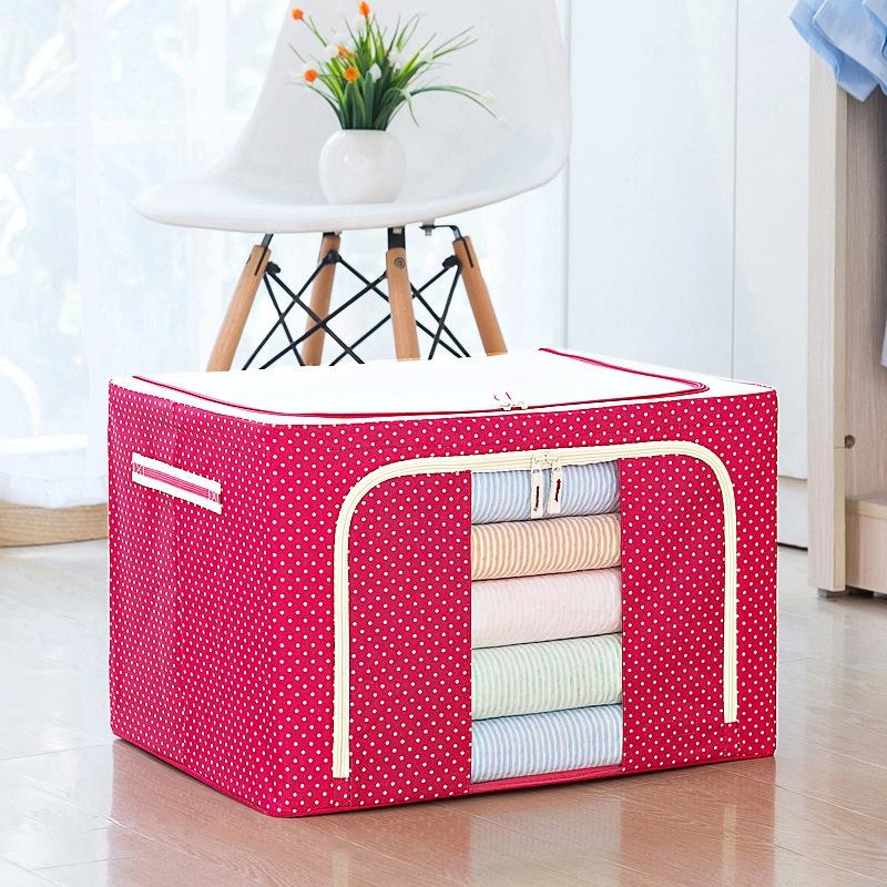  Tuvaicaocapvn Hộp Đựng Quần Áo Chăn Màn Khung Thép 80L Kích Thước 50x45x38cm Chất Liệu Polyester Màu Nâu Xanh Lá Đỏ Tiện Lợi 