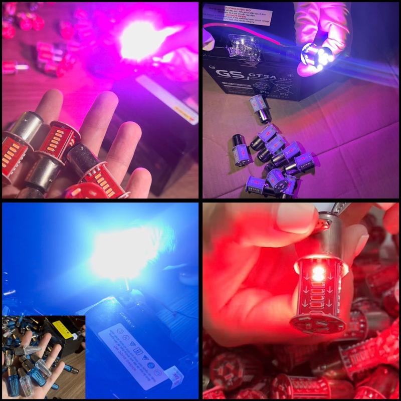 Đèn Led Hậu Nháy Audi Xe Wave 110 50cc Sirius Sirus Dream Vision 2023 Satria Sonic Winner Stop f1 Hồng Tím Phụ Kiện Phụ Tùng