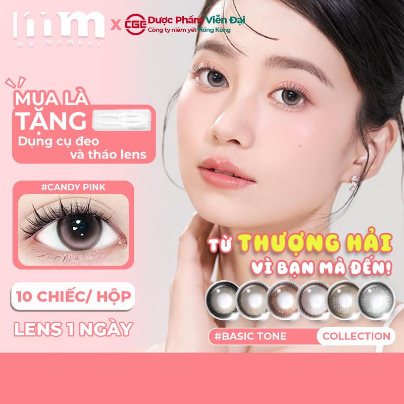 10 CHIẾC Kính áp tròng MMLENS My Moment Basic Tone lens 1 ngày màu xanh nâu đen xám hồng tự nhiên Rose Pink Candy Pink Ebony Black Aqua Blue Charoal Black Mocha Brown Onyx Black độ cận 0-7 độ DIA giãn tròng 14.2 14.5mm kỷ yếu douyin