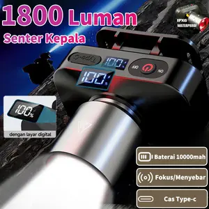 Senter Kepala Zoom  Super Terang  Tampilan Digital Zoom Lampu Kepala / Awet Anti Air Outdoor