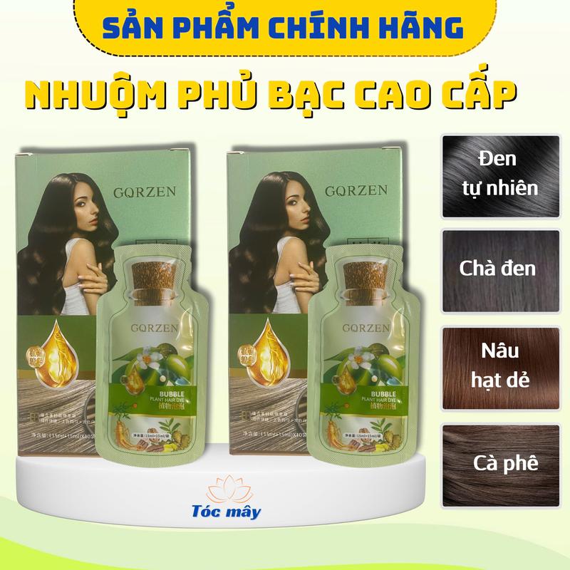 [Combo 2 hộp + Tặng 5 gói dưỡng tóc] Dầu Gội Phủ Bạc Tóc TMZ168, Nhuộm phủ bạc Bubble, Không kích ứng da, không dính da đầu, không gây khô rụng tóc và dưỡng tóc nam nữ