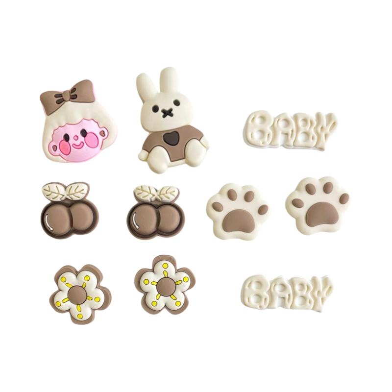 LSLS Aksesori Sandal DIY/Aksesoris Sandal Lucu Boneka Kartun/Bunga/Beruang/Anak Anjing 7