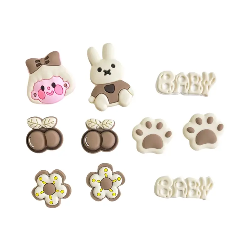 LSLS Aksesori Sandal DIY/Aksesoris Sandal Lucu Boneka Kartun/Bunga/Beruang/Anak Anjing 7