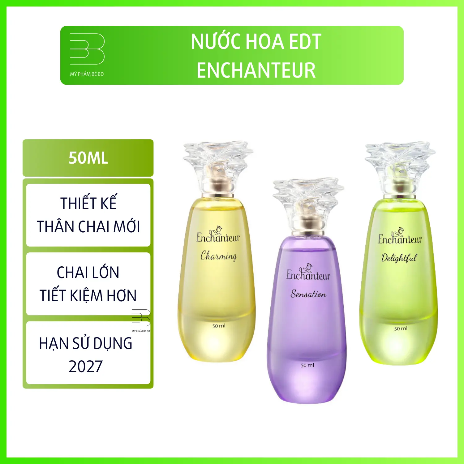 Nước hoa Enchanteur 50ml - Nước hoa nữ cao cấp xịt body toàn thân hương thơm ngọt ngào quyến rủ sang trọng charming sensaiton