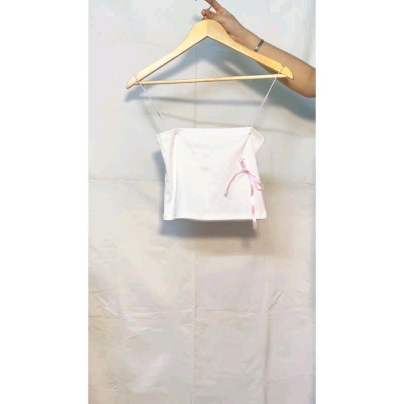 Áo 2 dây đính nơ hồng cưng xỉu 3