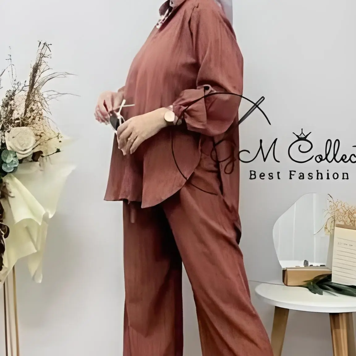 Setelan Wanita Dewasa Lady Crush Motif Terbaru Baju Celana Crinkle Airflow