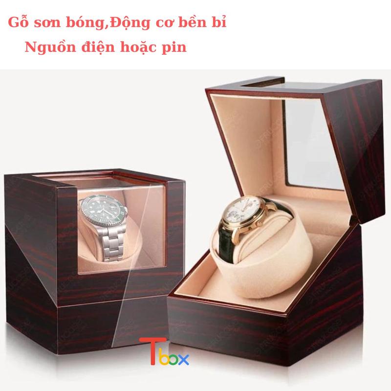 Hộp xoay đồng hồ cơ Hộp đựng đồng hồ cơ quay tự động bọc da PU cao cấp