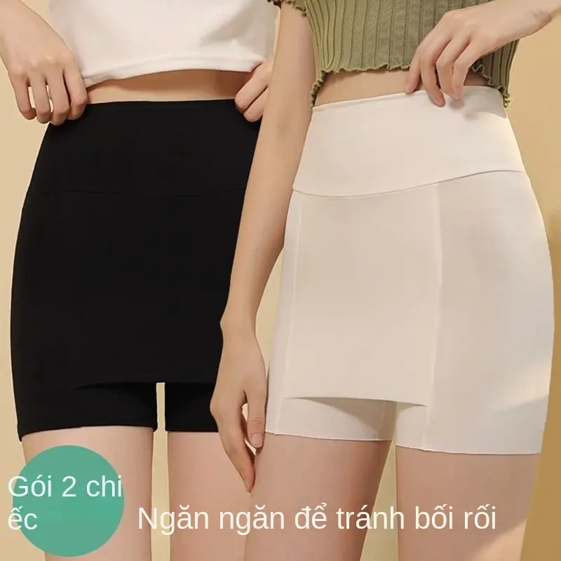 Quần Đùi An Toàn, Dành Cho Nữ, Cạp Cao, Bó Eo, Chống Lộ, Che Phủ Nhiều Lớp Không Xê Dịch, Bảo Hiểm Cạnh Không Cuộn, Thích Hợp Cho Mùa Hè, Thiết Kế Thanh Lịch, Không Đường May, Quần Legging