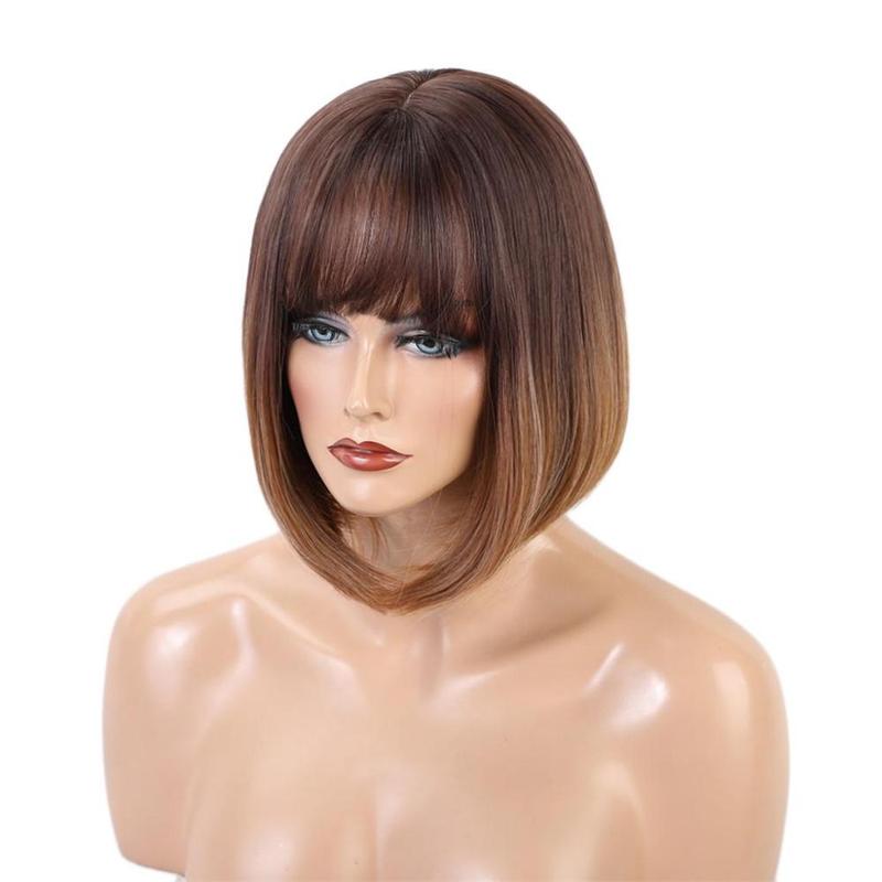 12 inch Heat Resistant Synthetic Womens Ombre Bob  for Daily Ombre Brown 0